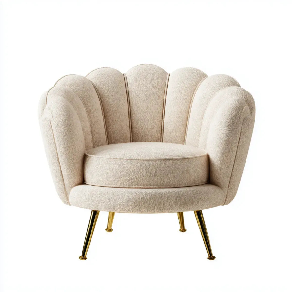 Fotel, Krem na krzesła koktajlowe 79 x 76 x 78 cm Polyester Boucle kształt skorupy