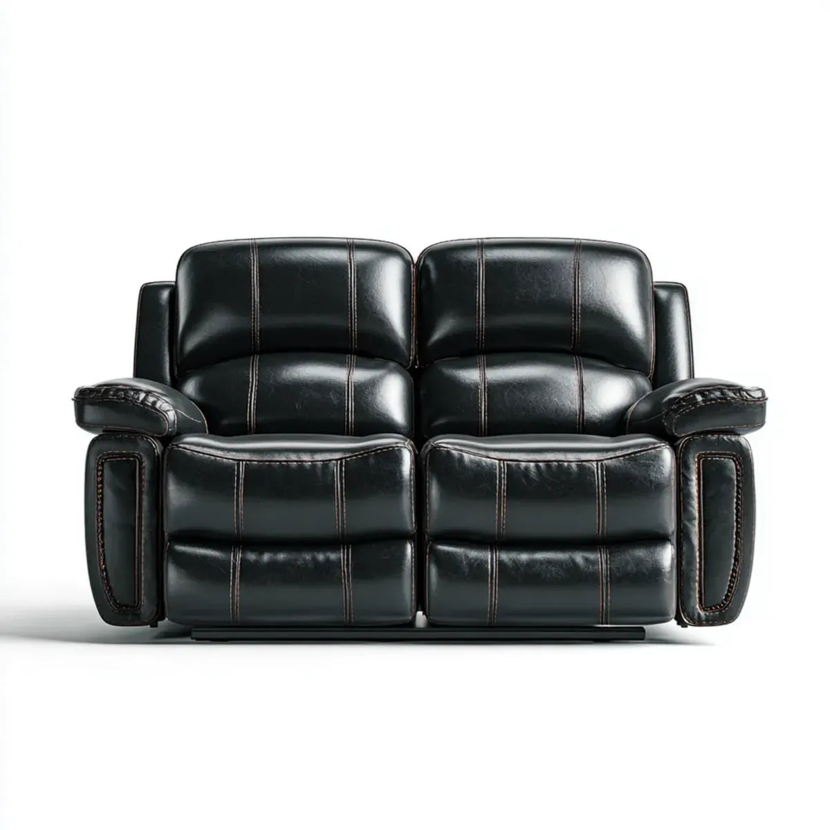 Sofa, Oprawa rozkładana 2 fotele czarne 170 x 95 x 102 cm w prostokątnym poliuretanowym