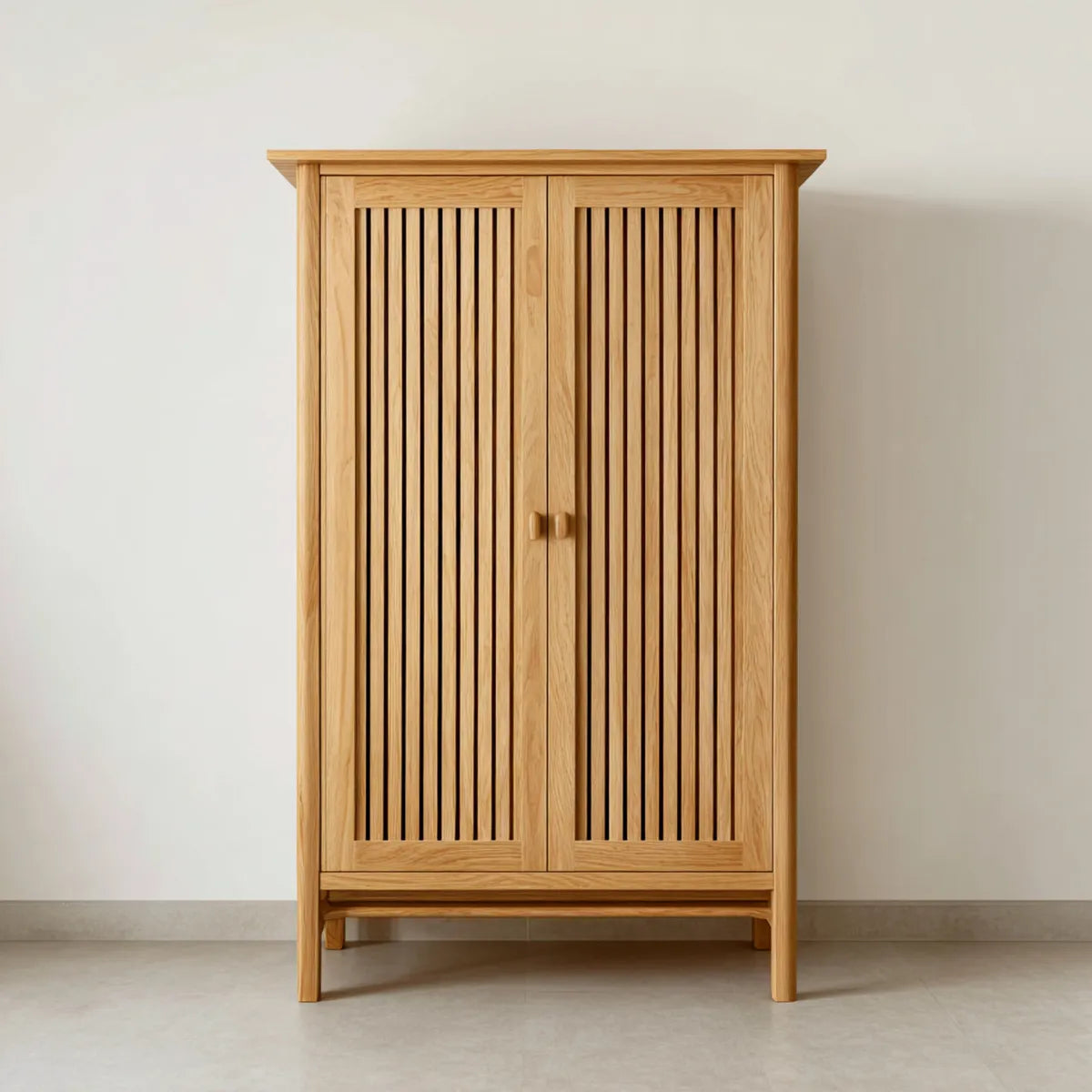 Szafa wykonana z drewna dębowego 100 x 55 x 200 cm prostokątna z 2 drzwi rozsuszonych