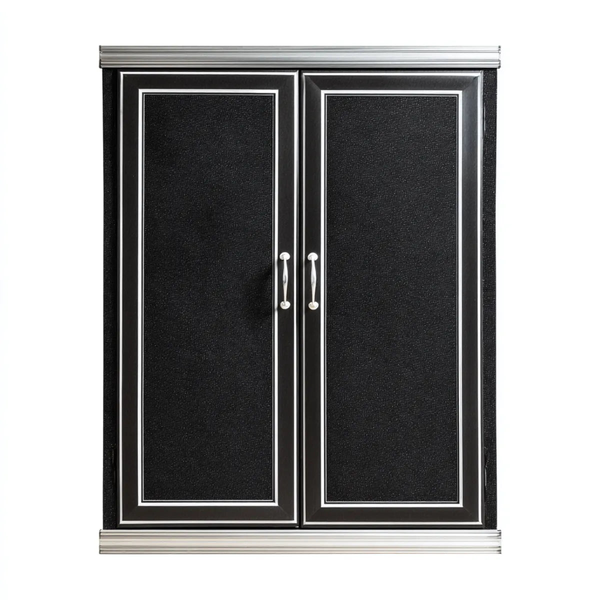 Szafa z 2 drzwiami Srebro czarne 120 x 60 x 200 cm MDF z folii PVC prostokątne