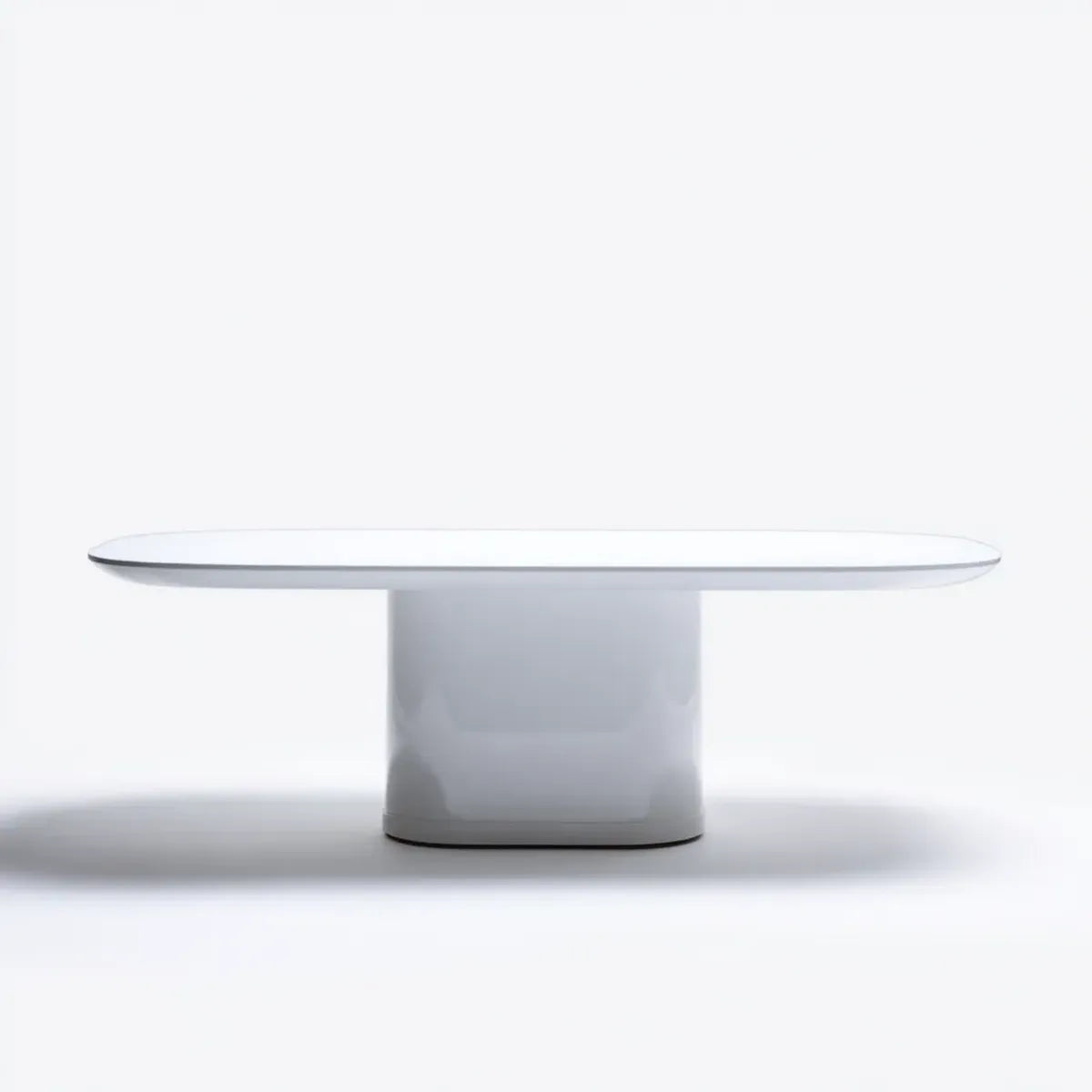 Stół obiadowy owalny biały 200 x 100 x 75 cm w lakierowanym MDF z podstawą centralną