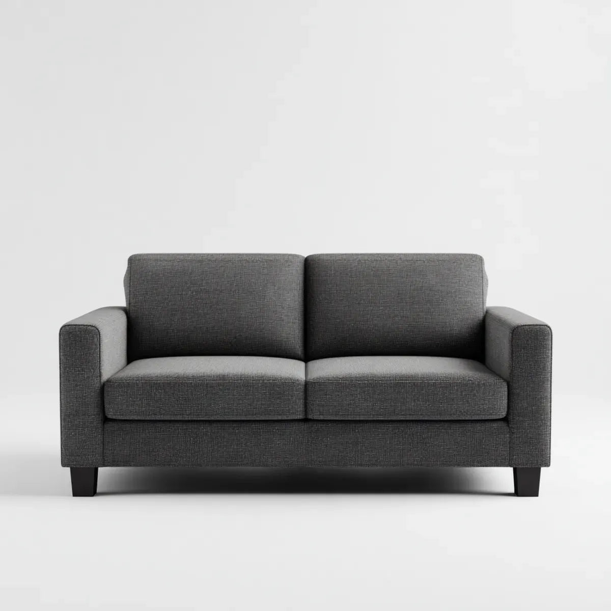 sofa 2-osobowa ciemnoszara z tapicerką poliestrową 160 x 85 x 85 cm prostokątna