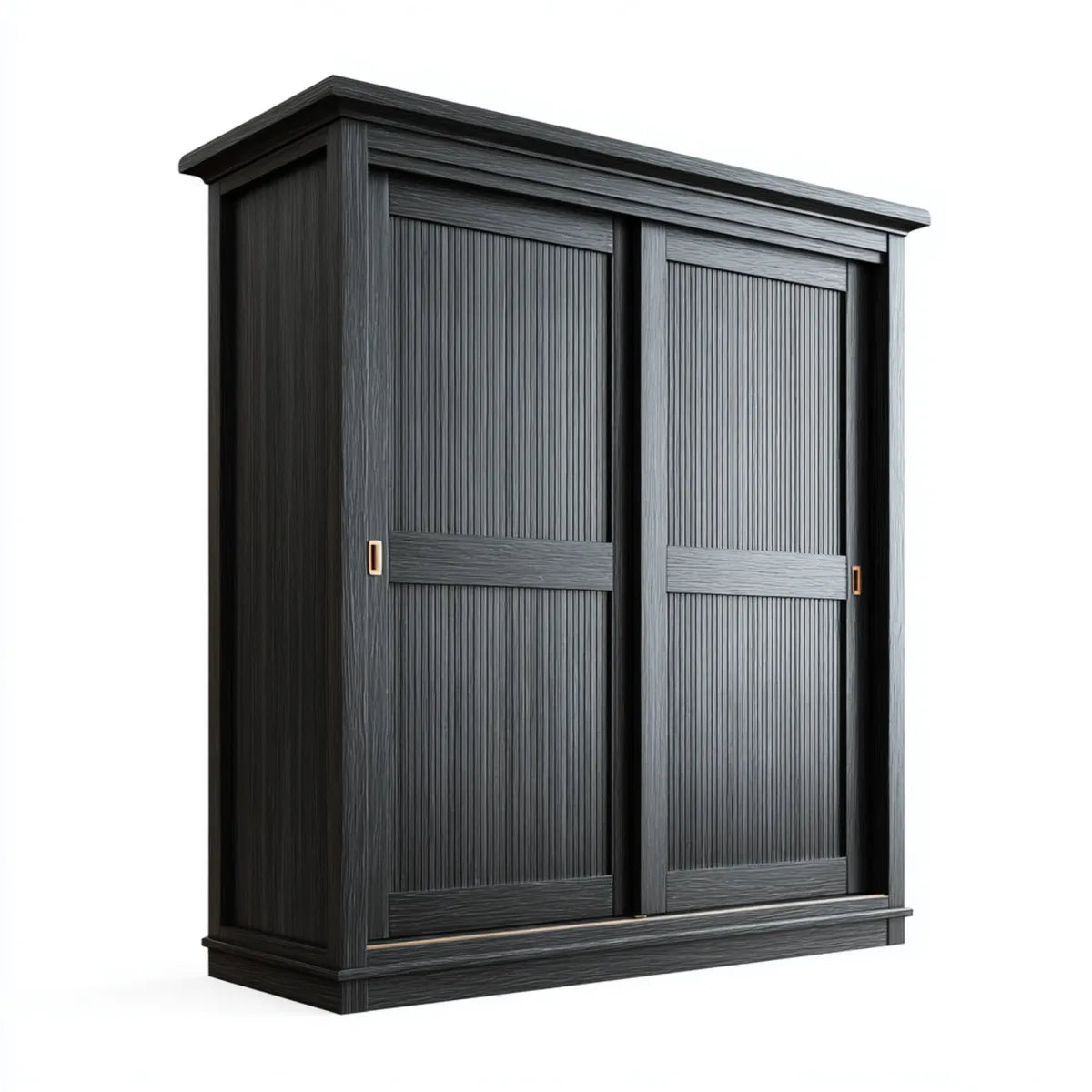 Szafa z 2 drzwiami przesuwnymi Czarna 120 x 60 x 200 cm MDF prostokątna