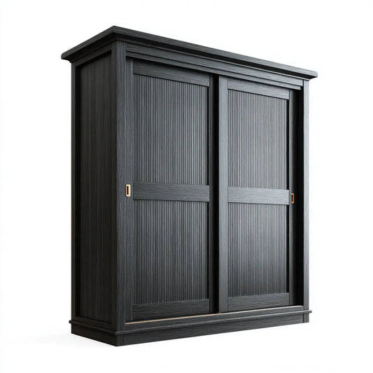 Szafa z 2 drzwiami przesuwnymi Czarna 120 x 60 x 200 cm MDF prostokątna
