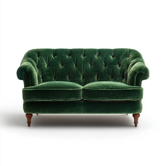 Sofa, Chesterfield zielony sofa w prostokątnym poliestrowym aksamicie 160 x 90 x 78 cm
