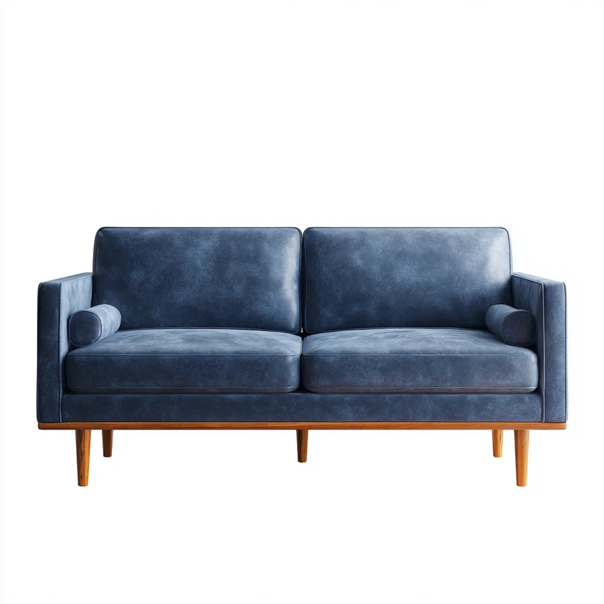 Sofa 2 ciemnoniebieskie miejsca w skórze PU 160 x 85 x 82 cm
