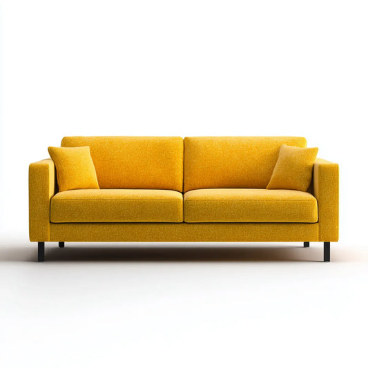 Sofa 2 umieszcza żółtą musztardę 180 x 85 x 82 cm w prostokątnym kształcie poliestru