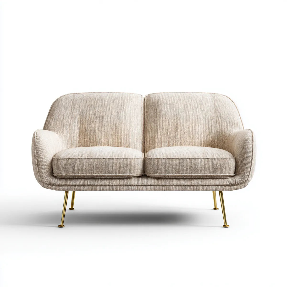 Sofa 2 beżowe fotele 150 x 82 x 82 cm w poliestrze ze stalowych nóg prostokątna kształt