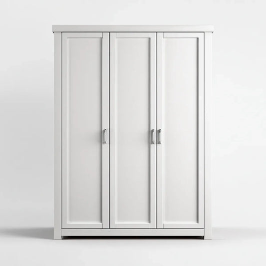 Szafa 3-drzwiowa biała 120 x 52 x 190 cm MDF prostokątna