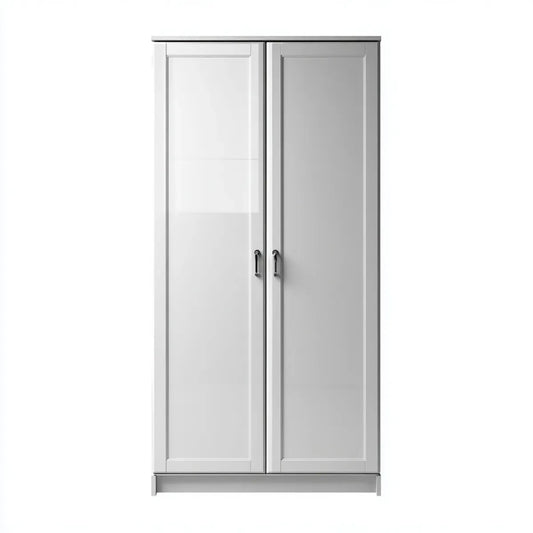 Szafa z 2 drzwiami uchylnymi Białe szare 80 x 52 x 180 cm MDF prostokątne