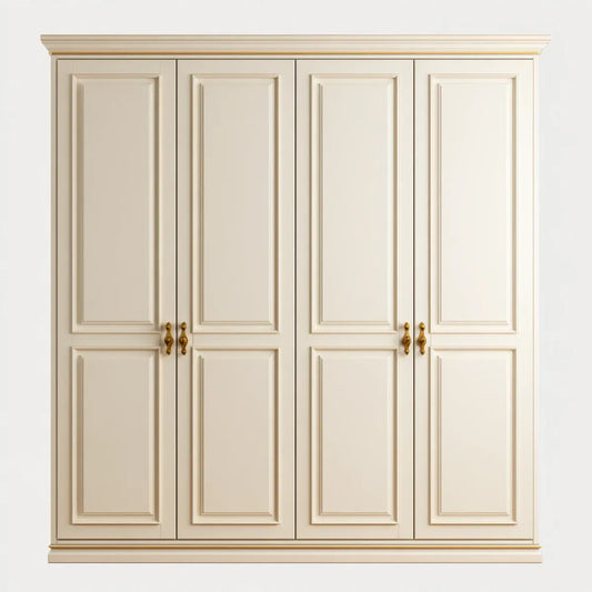 Szafa 4-drzwiowa śmietana biały 200 x 60 x 220 cm prostokątna