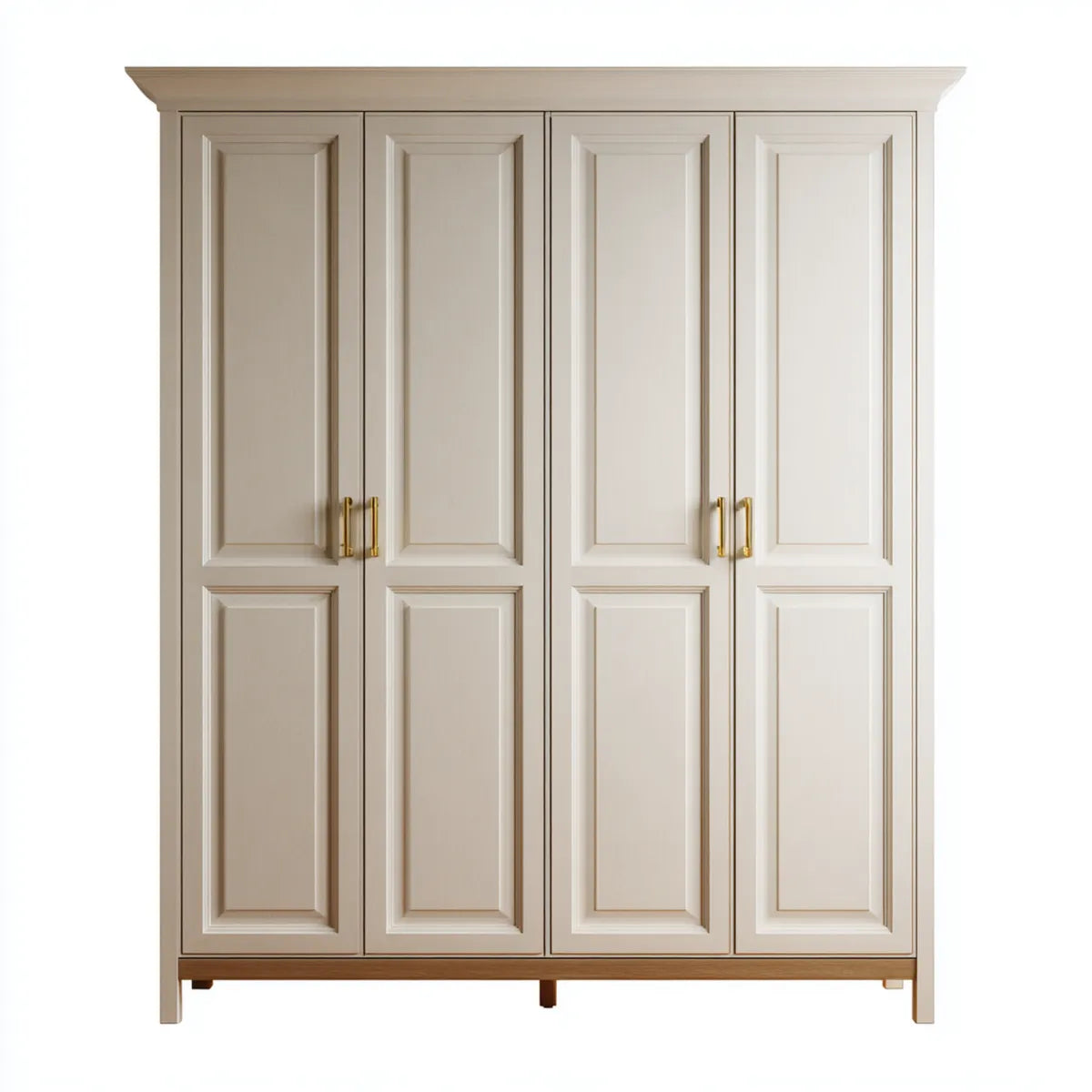 Szafa 4-drzwiowa biały 200 x 60 x 220 cm MDF prostokątna z drzwiami uchylnymi