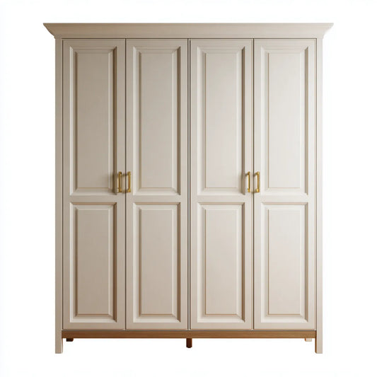 Szafa 4-drzwiowa biały 200 x 60 x 220 cm MDF prostokątna z drzwiami uchylnymi