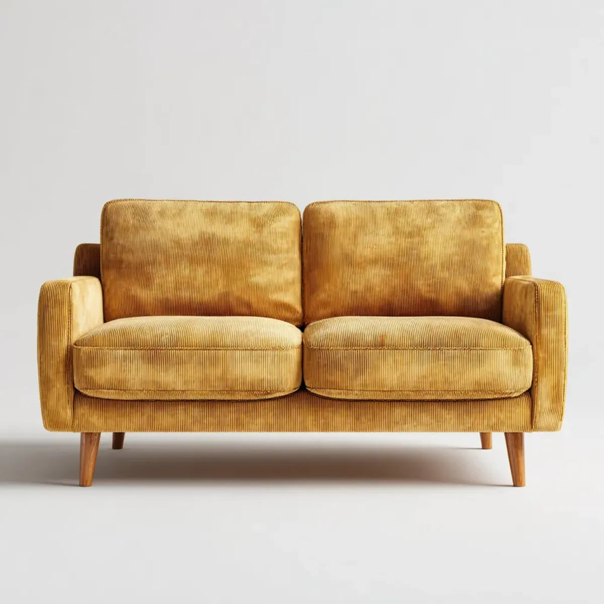 sofa 2-osobowa musztarda żółty 160 x 85 x 90 cm poliestrowy sznur prostokątna