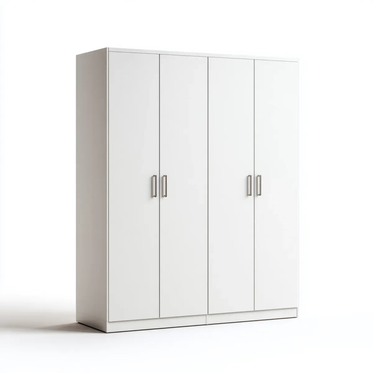 Szafa Biała 4- drzwi 200 x 60 x 200 cm prostokątna płyta wiórowa