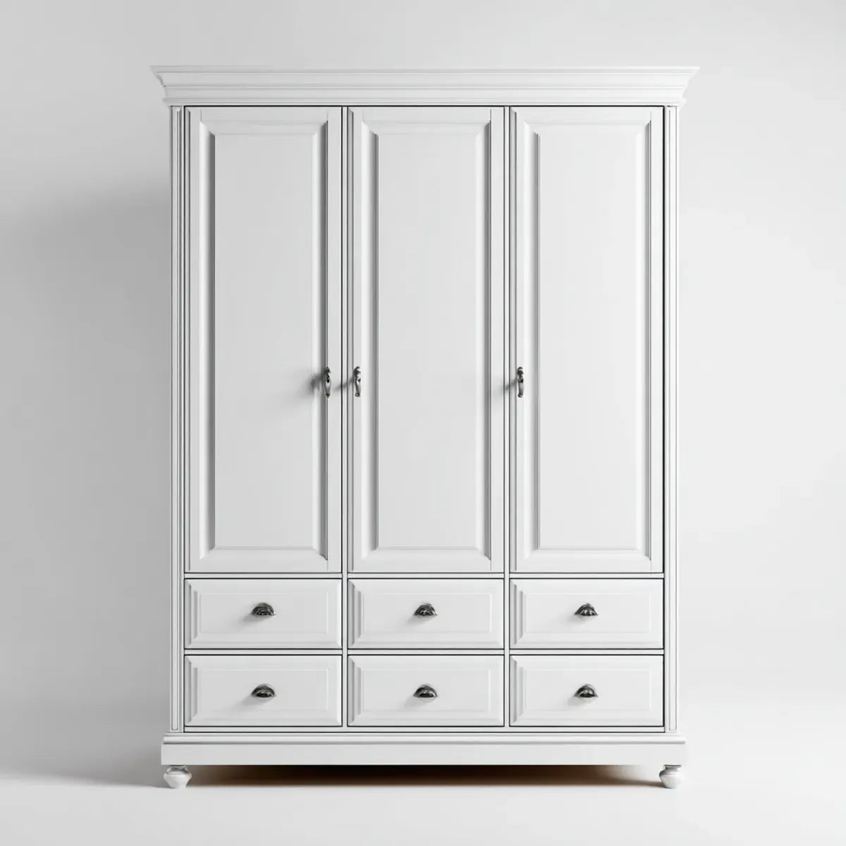 Szafa, Koszulka na drzwi uchylne Białe z 3 drzwiami 6 szufladami z MDF prostokątne 180 x 60 x 220 cm