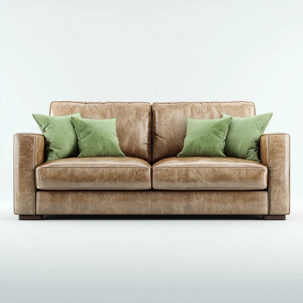 Sofa 3 brązowe siedzenia ze skóry syntetycznej prostokątnej PU 230 x 95 x 88 cm