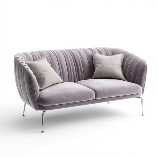 Sofa 2 umieszcza szary 160 x 85 x 78 cm w krzywej kształtu poliestru