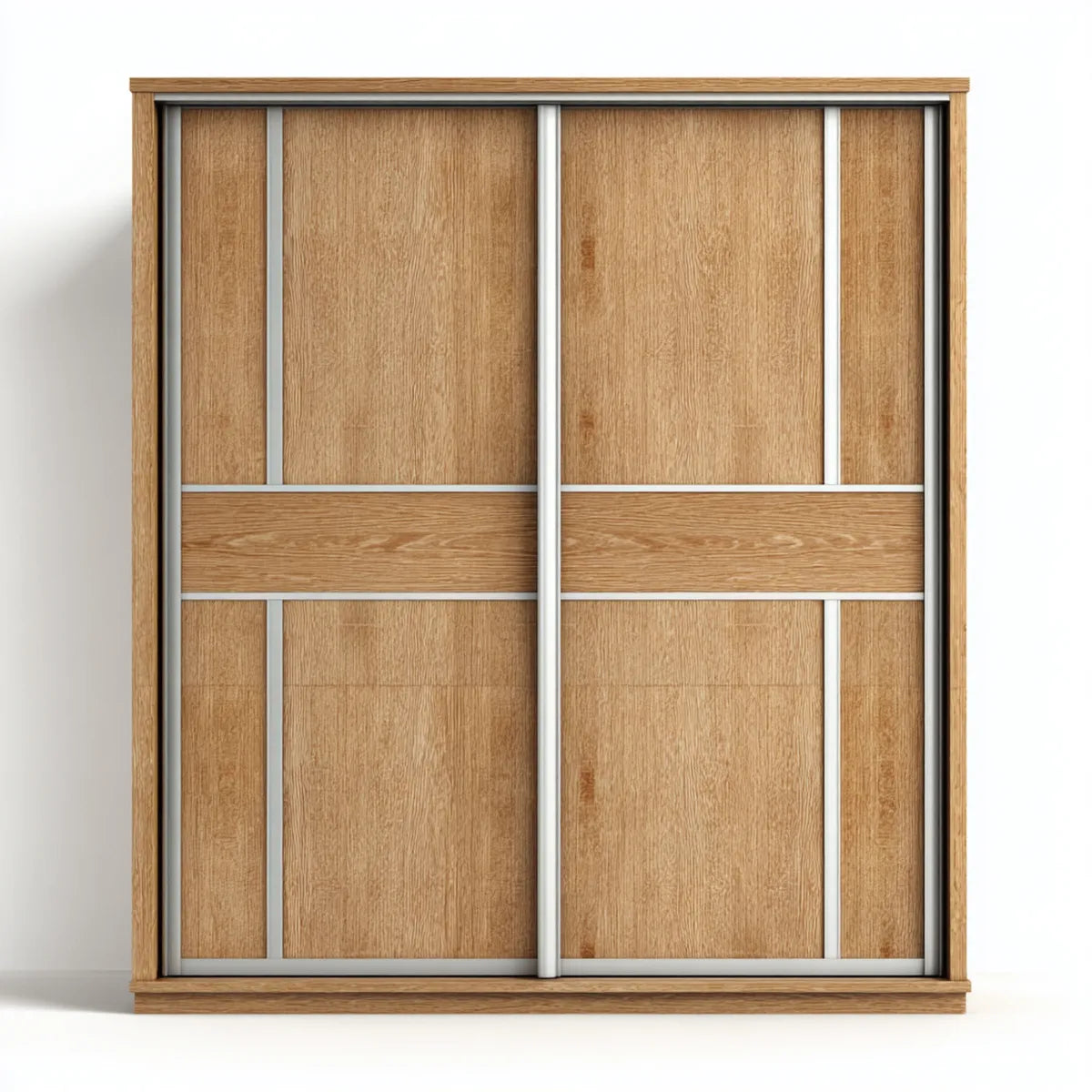Szafa, Obudowa drzwi pływających Dąb naturalny optyka z profilami aluminiowymi prostokątnymi 200 x 60 x 220 cm