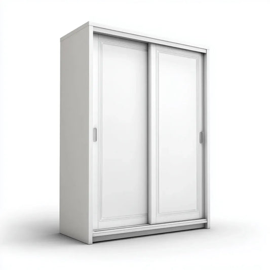 Szafa, Pływająca szafka drzwi Biała 120 x 60 x 200 cm płyta wiórowa prostokątna 2 drzwi