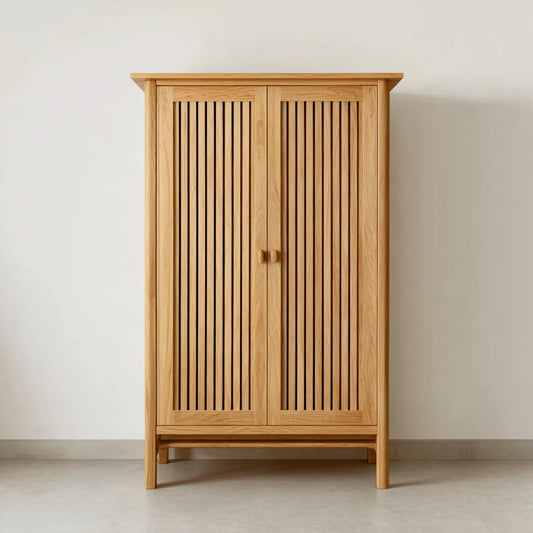 Szafa wykonana z drewna dębowego 100 x 55 x 200 cm prostokątna z 2 drzwi rozsuszonych