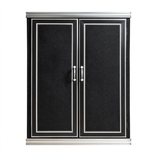Szafa z 2 drzwiami Srebro czarne 120 x 60 x 200 cm MDF z folii PVC prostokątne