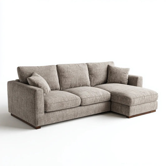 Sofa, Kanapa narożna z krzesełkowym gołębicą 250 x 160 x 85 cm w poliestrze 3 siedzenia